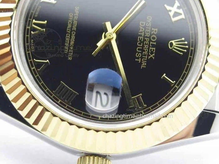 0210 DateJust II 41mm SS YG BP Maker Best Edition Black Roman Dial On Jubilee Bracelet A DailyWear 3665